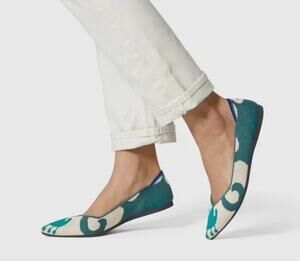 Rothy's The Point Moroccan Green Pointed Toe Slip On Flats Size 6.5 NIB Retired